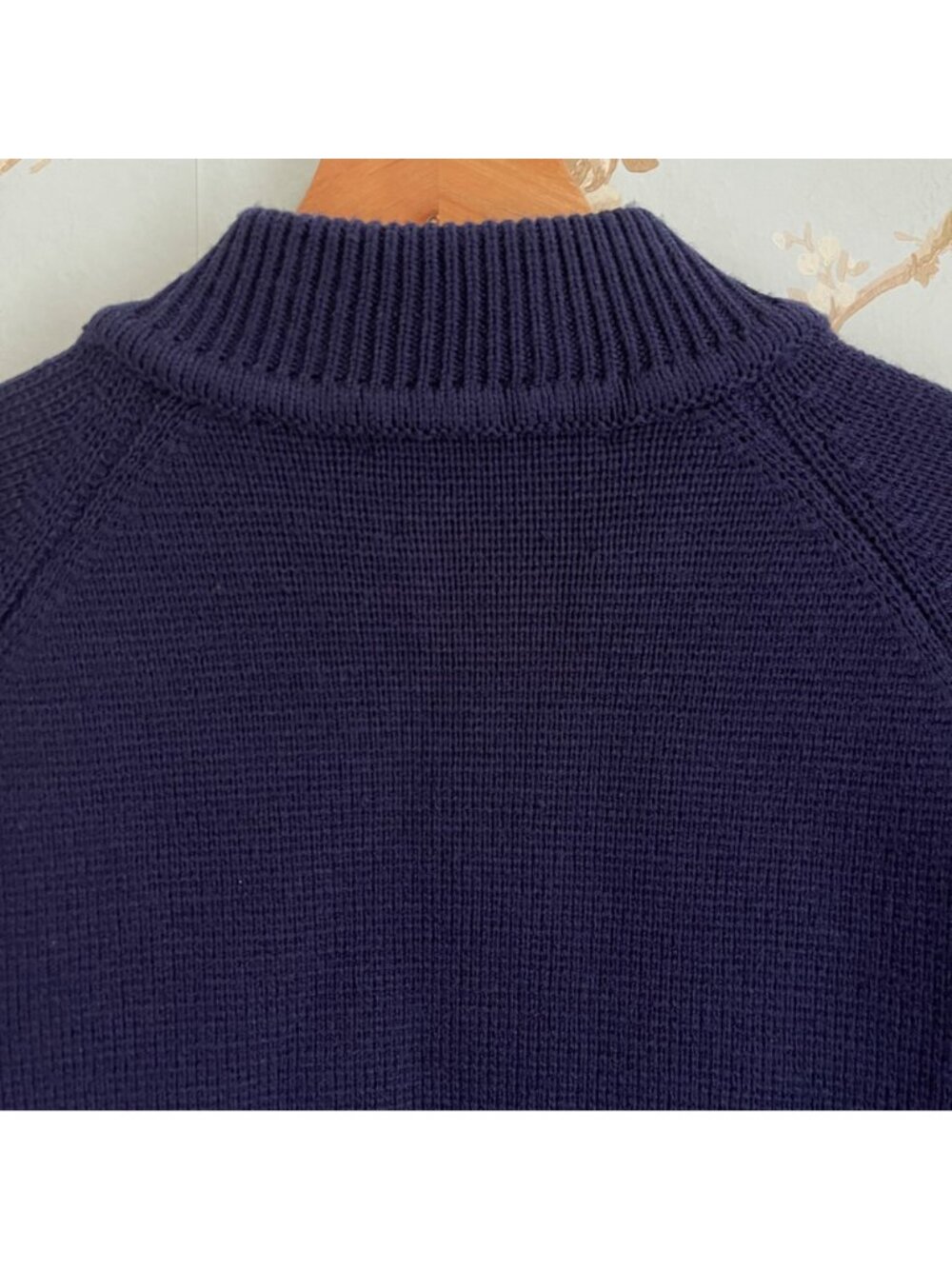 Vintage LeRoy Womens Zip Sweater Size L Navy Nautical Sailboat Anchor Coastal - Picture 4 of 12